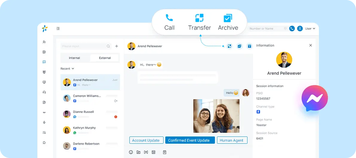 yeastar santral facebook messenger entegrasyonu