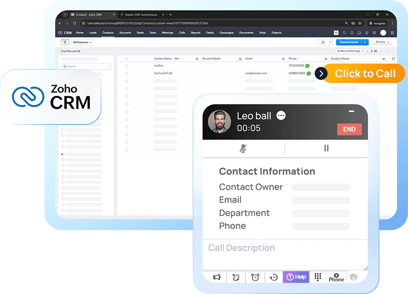 2zoho crm telefon entegrasyonu
