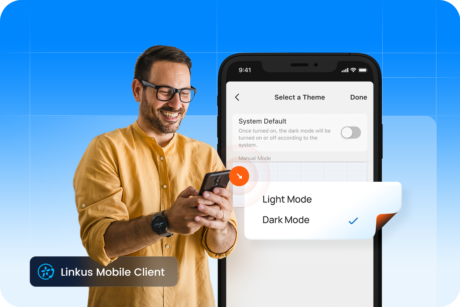 linkus mobil istemcisinde karanlik modu etkinlestirme